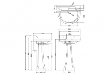 Edwardian Round Basin and Regal Pedestal